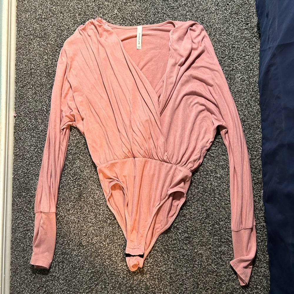 One piece long sleeve, size small, color blush pink